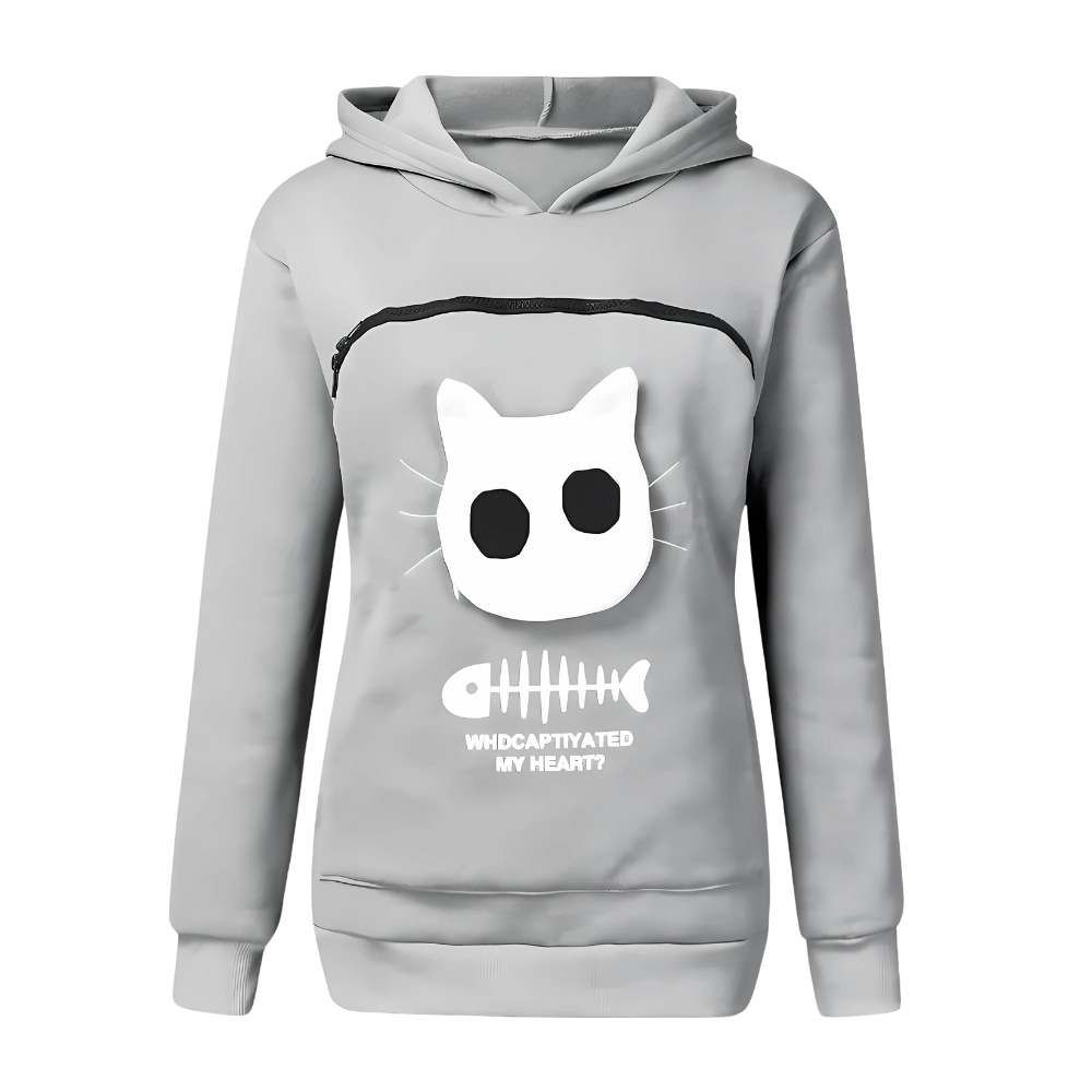 Sudadera con compartimento porta mascotas -Gris - Ozerty