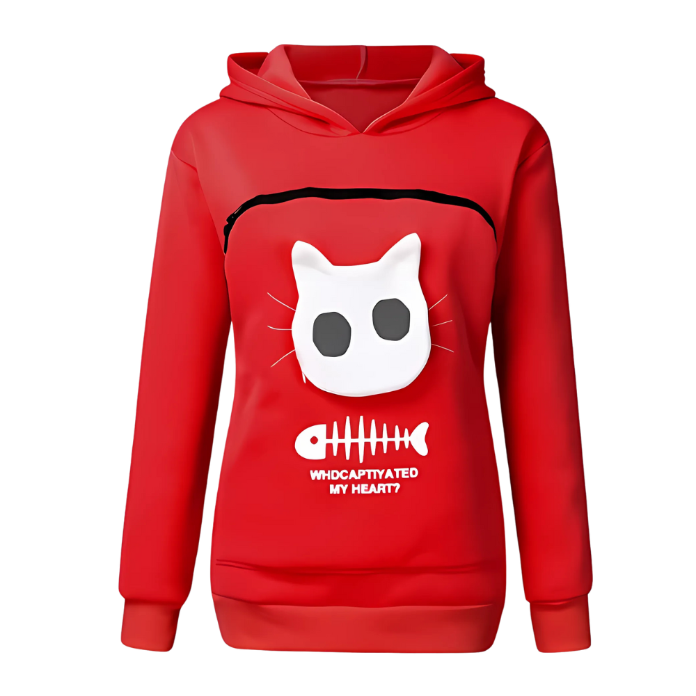 Sudadera con compartimento porta mascotas -Rojo - Ozerty