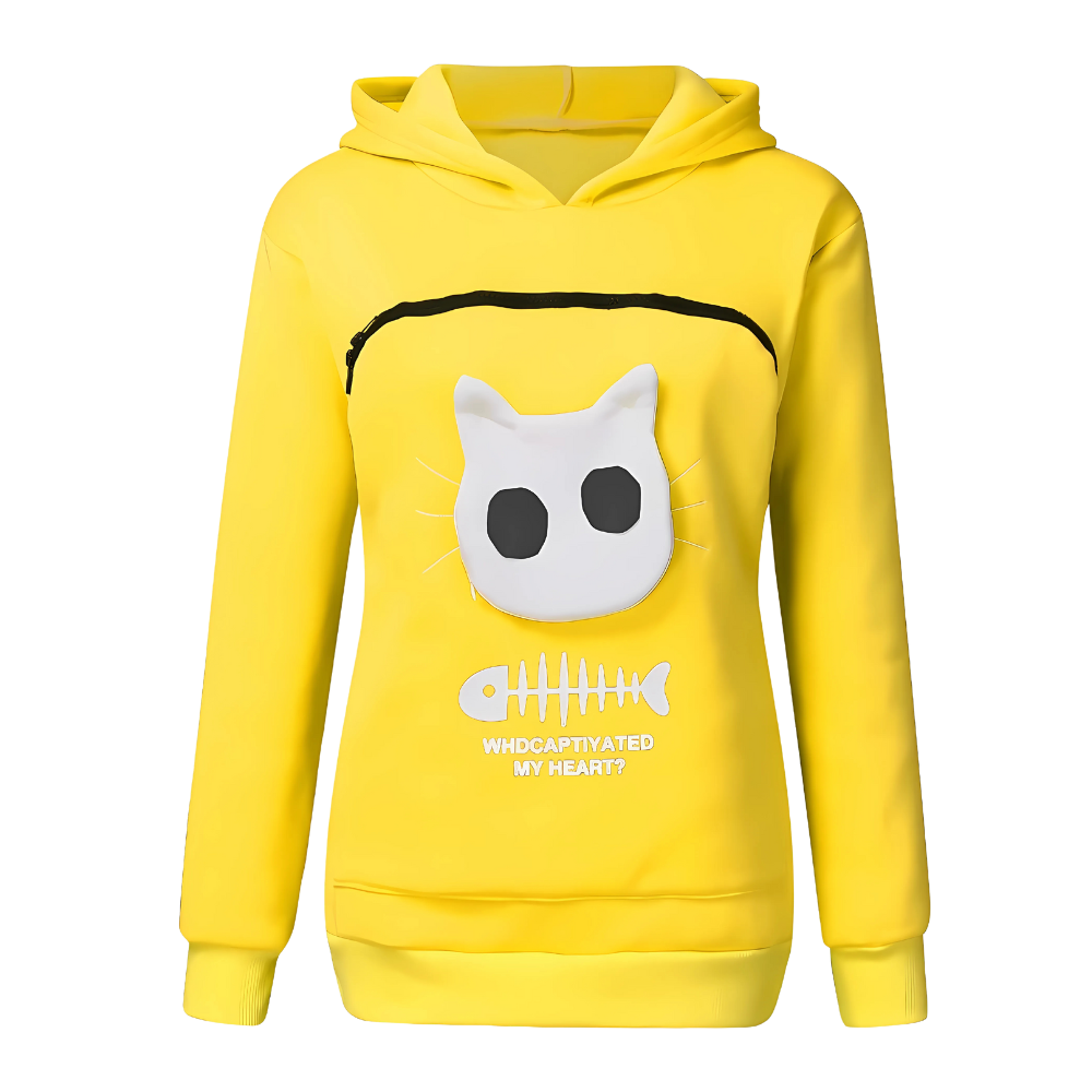 Sudadera con compartimento porta mascotas -Amarillo - Ozerty