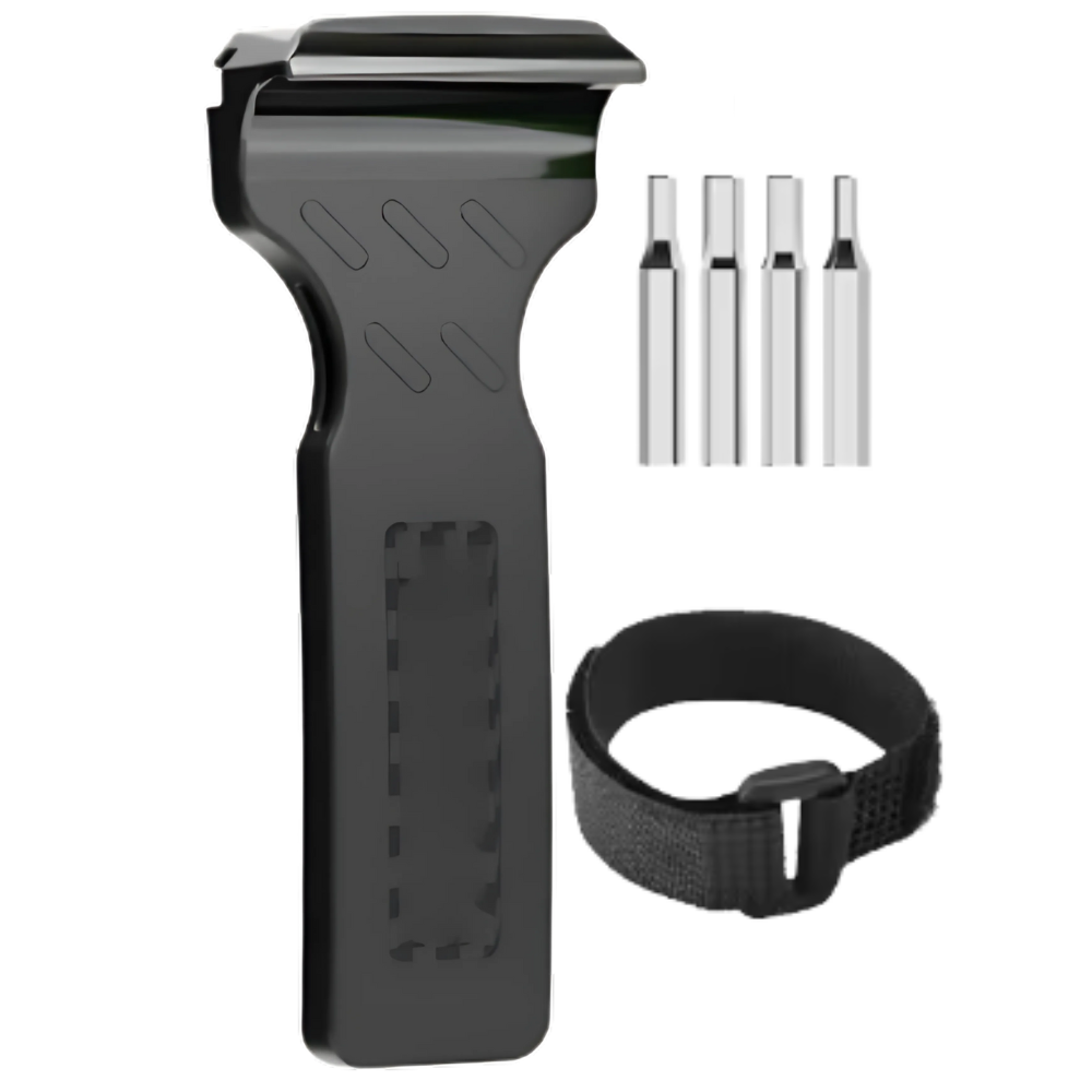 Herramienta portátil para neumáticos de bicicleta -Negro + 4 puntas y velcro - Ozerty