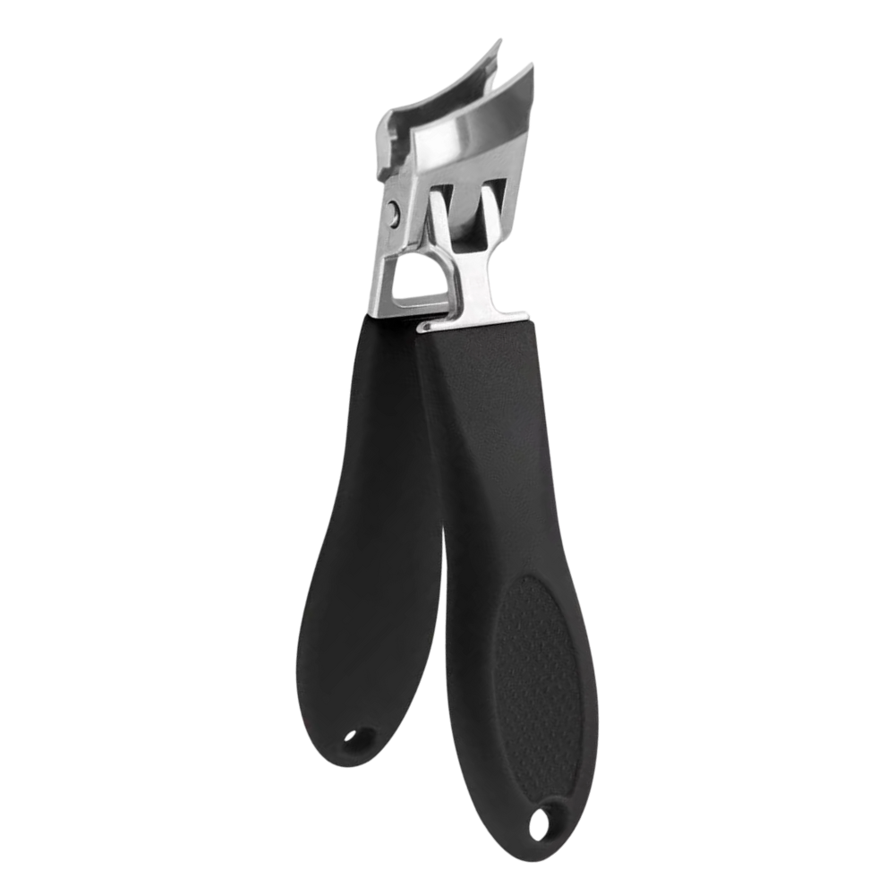 Cortaúñas de hoja ancha y empuñadura ergonómica -Negro - Ozerty