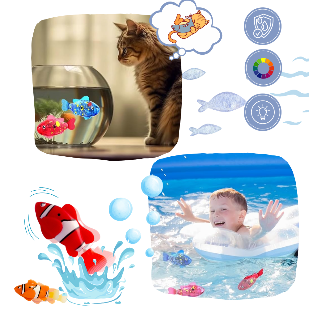 Pez de juguete realistas con luces LED - Ozerty