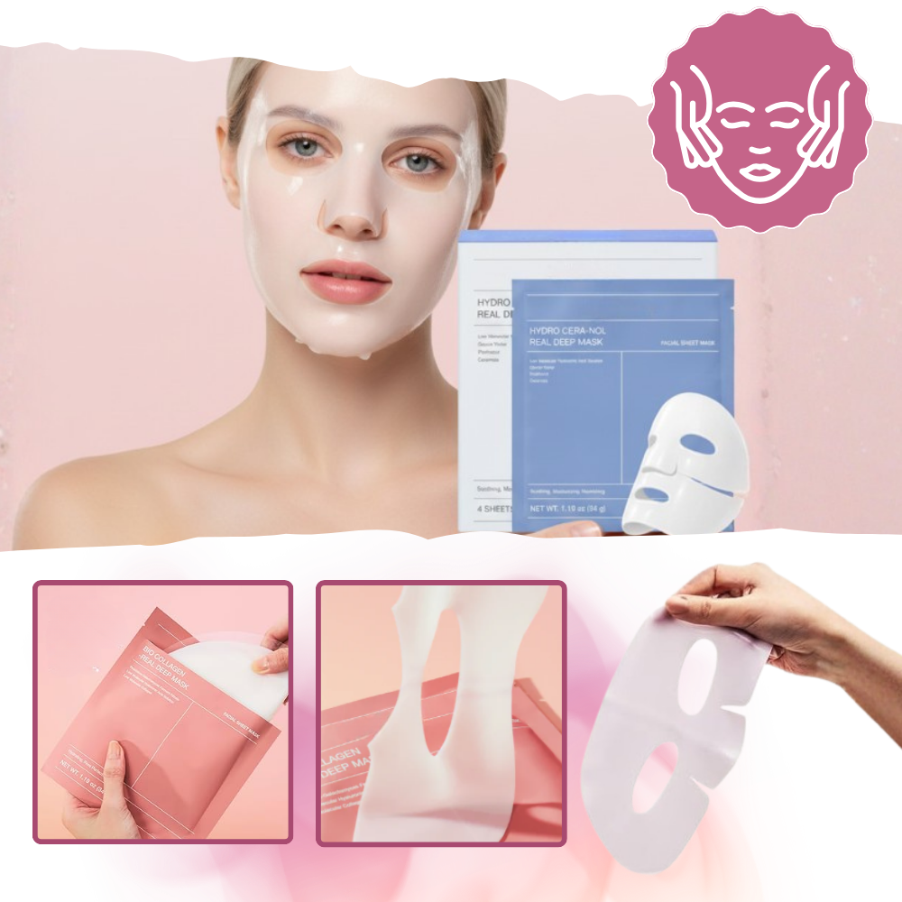 Mascarilla facial de colágeno rejuvenecedora e hidratante - Ozerty