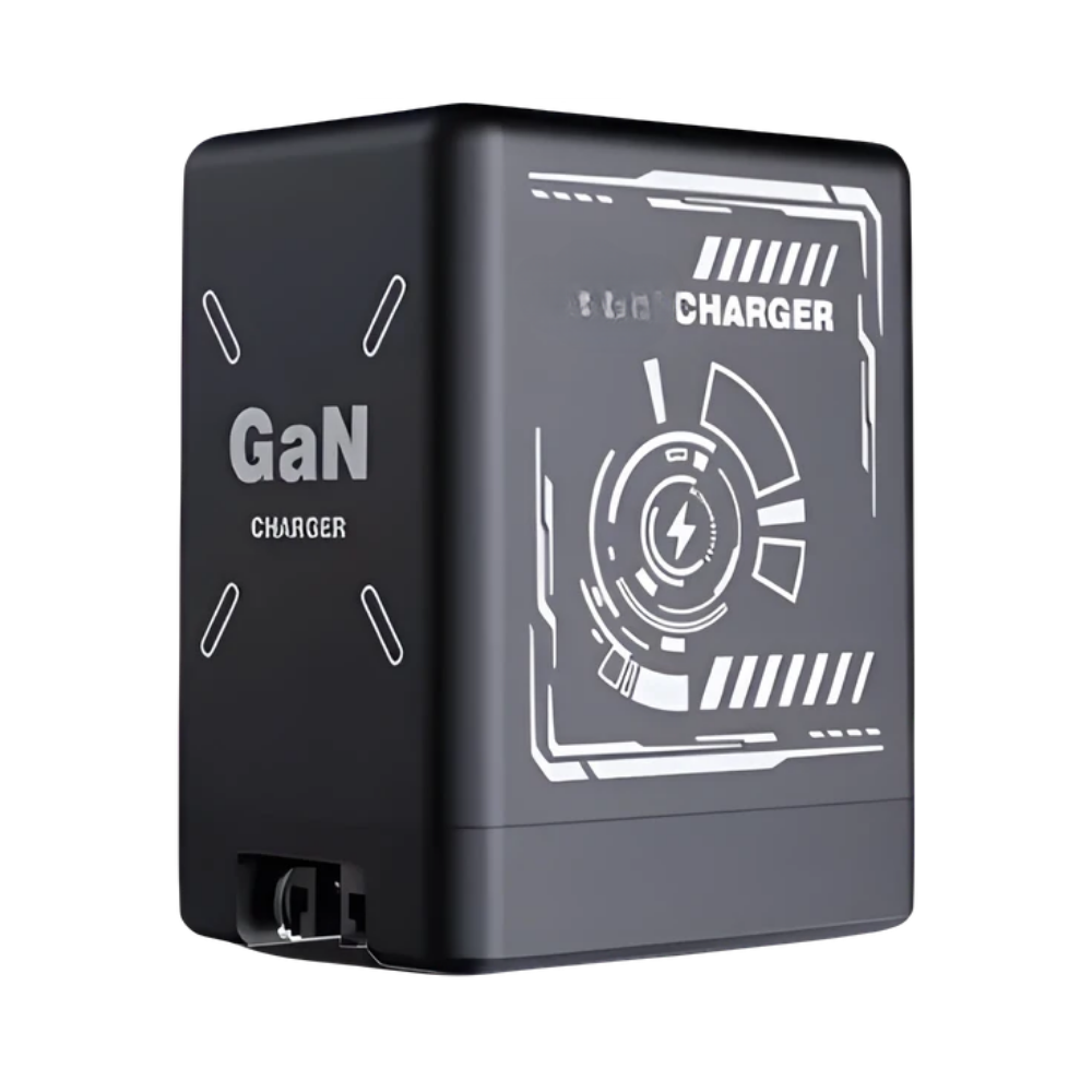 Cargador dual con cable retráctil -Negro - Ozerty