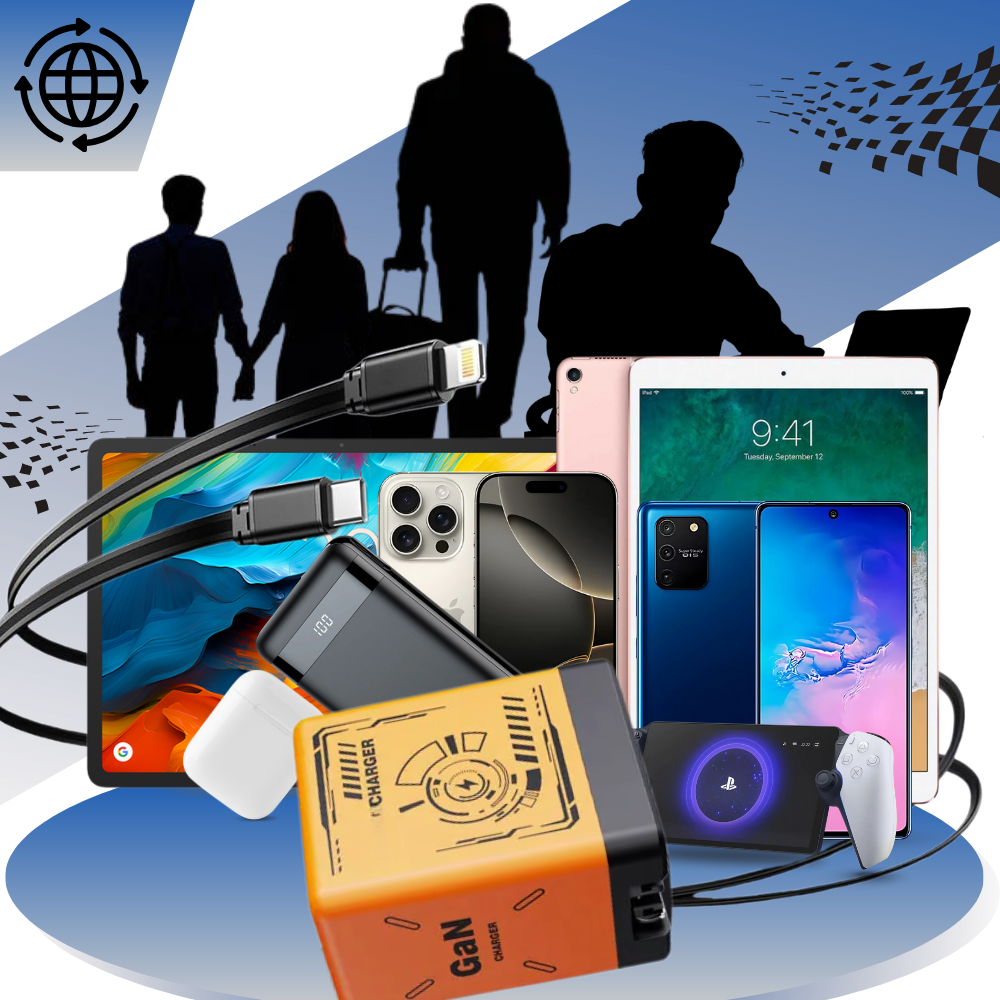 Cargador dual con cable retráctil - Ozerty