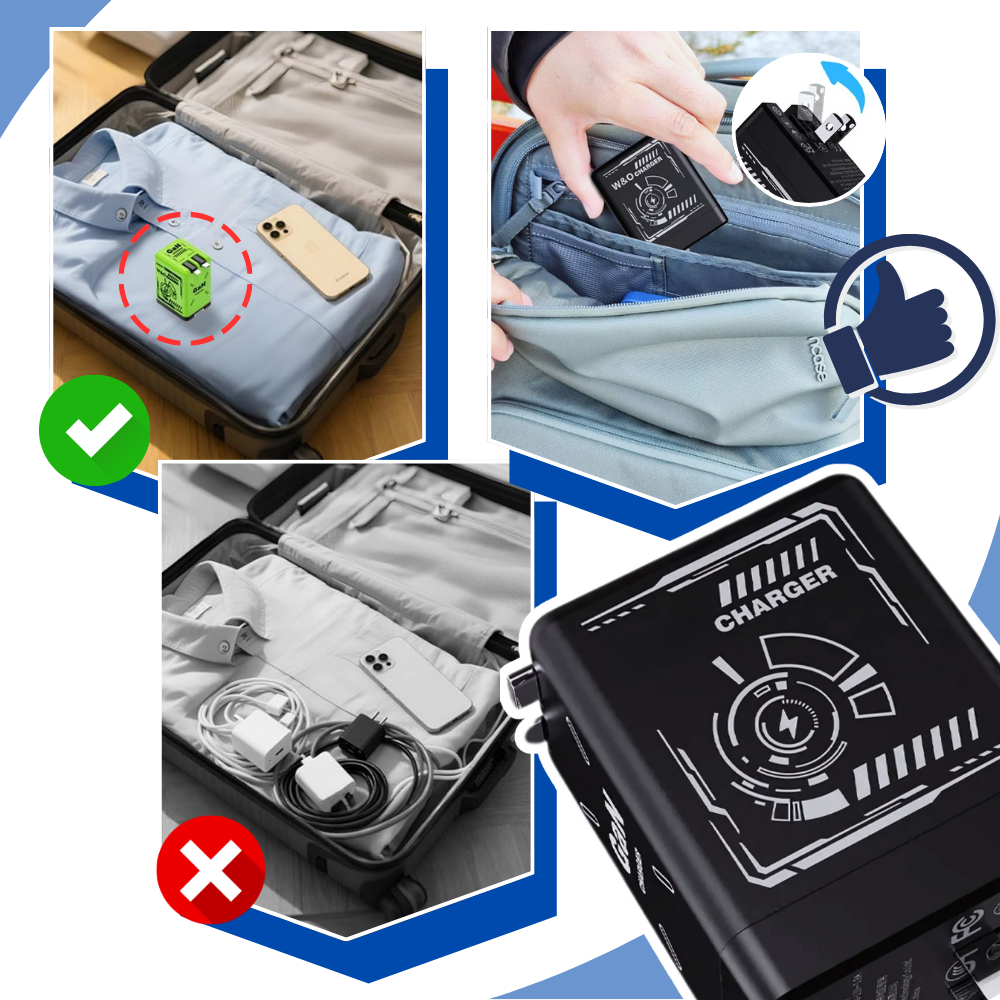 Cargador dual con cable retráctil - Ozerty