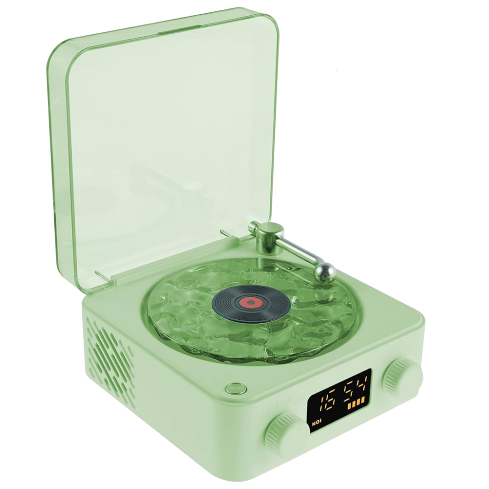 Reproductor de vinilos retro -Verde - Ozerty