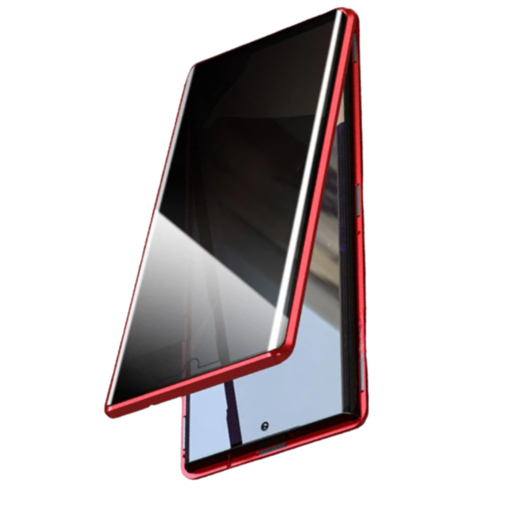 Funda para teléfono Samsung y cristal de privacidad -Rojo - Ozerty