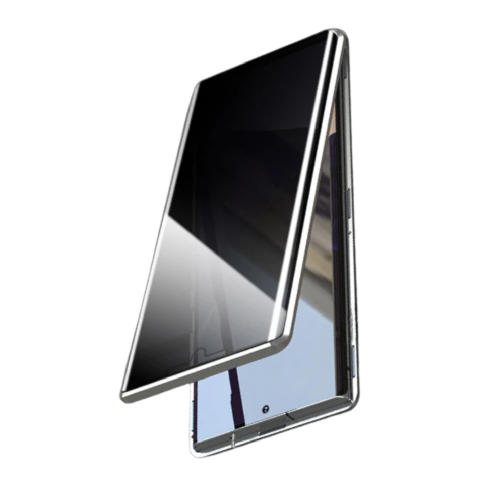 Funda para teléfono Samsung y cristal de privacidad -Plata - Ozerty