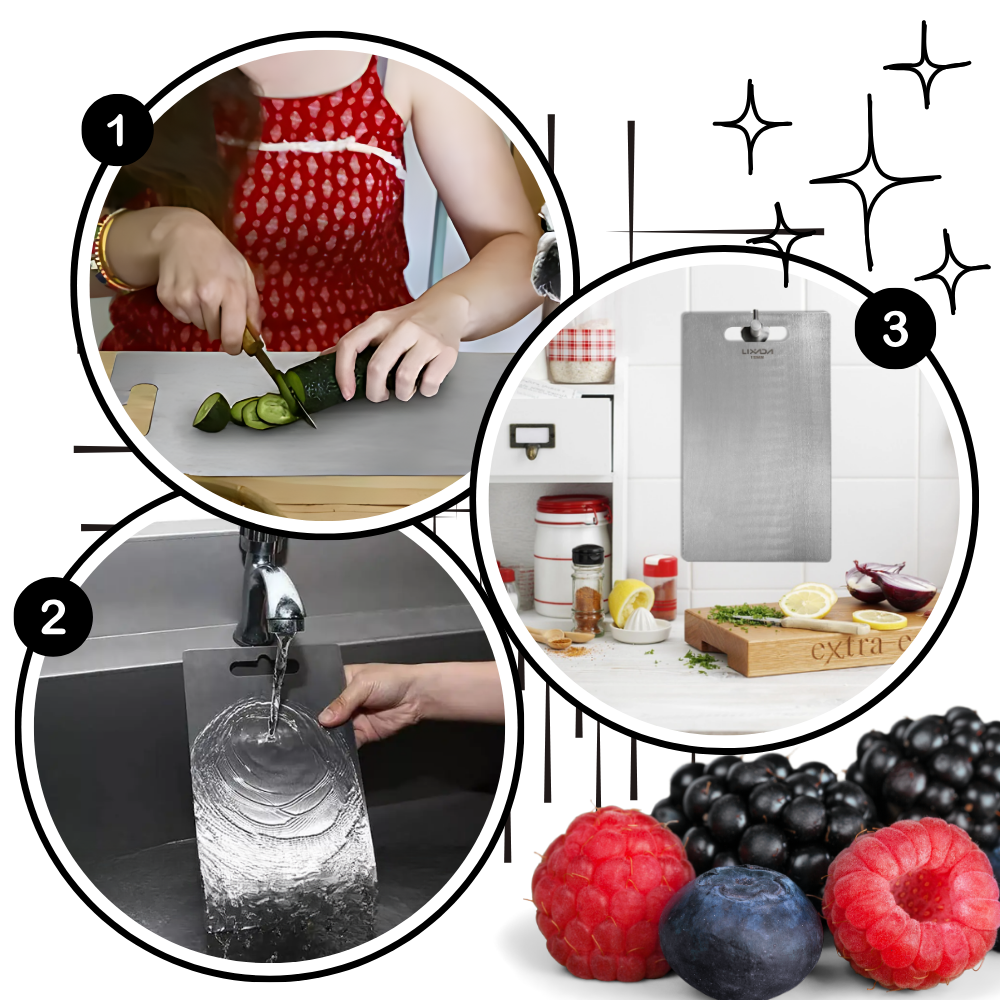 Tabla para cortar de titanio resistente a los arañazos - Ozerty