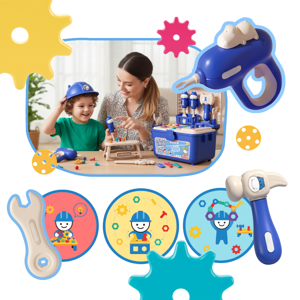 Caja de herramientas para niños con rompecabezas de tornillos - Ozerty
