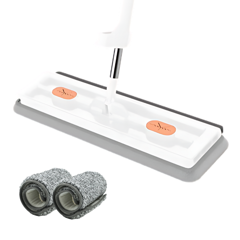 Set de fregona plana autoenrollable con cubo
-Mopa blanca - Ozerty, Set de fregona plana autoenrollable con cubo
-Set blanco - Ozerty