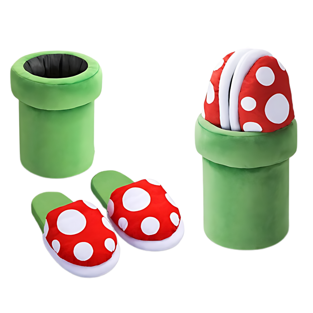 Zapatillas con forma de planta carnívora de Mario Bros
- Ozerty