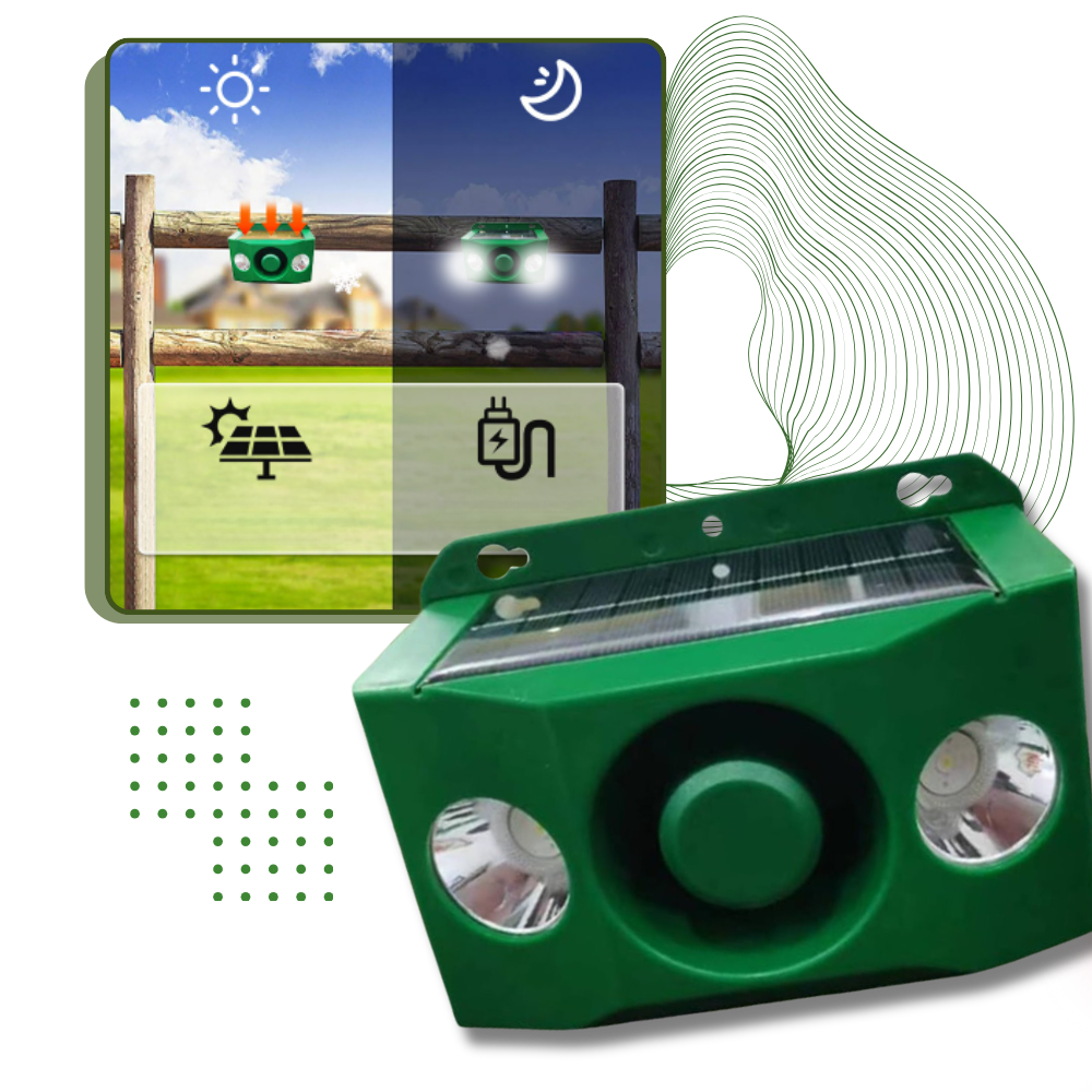 Disuasor solar de animales activado por movimiento - Ozerty