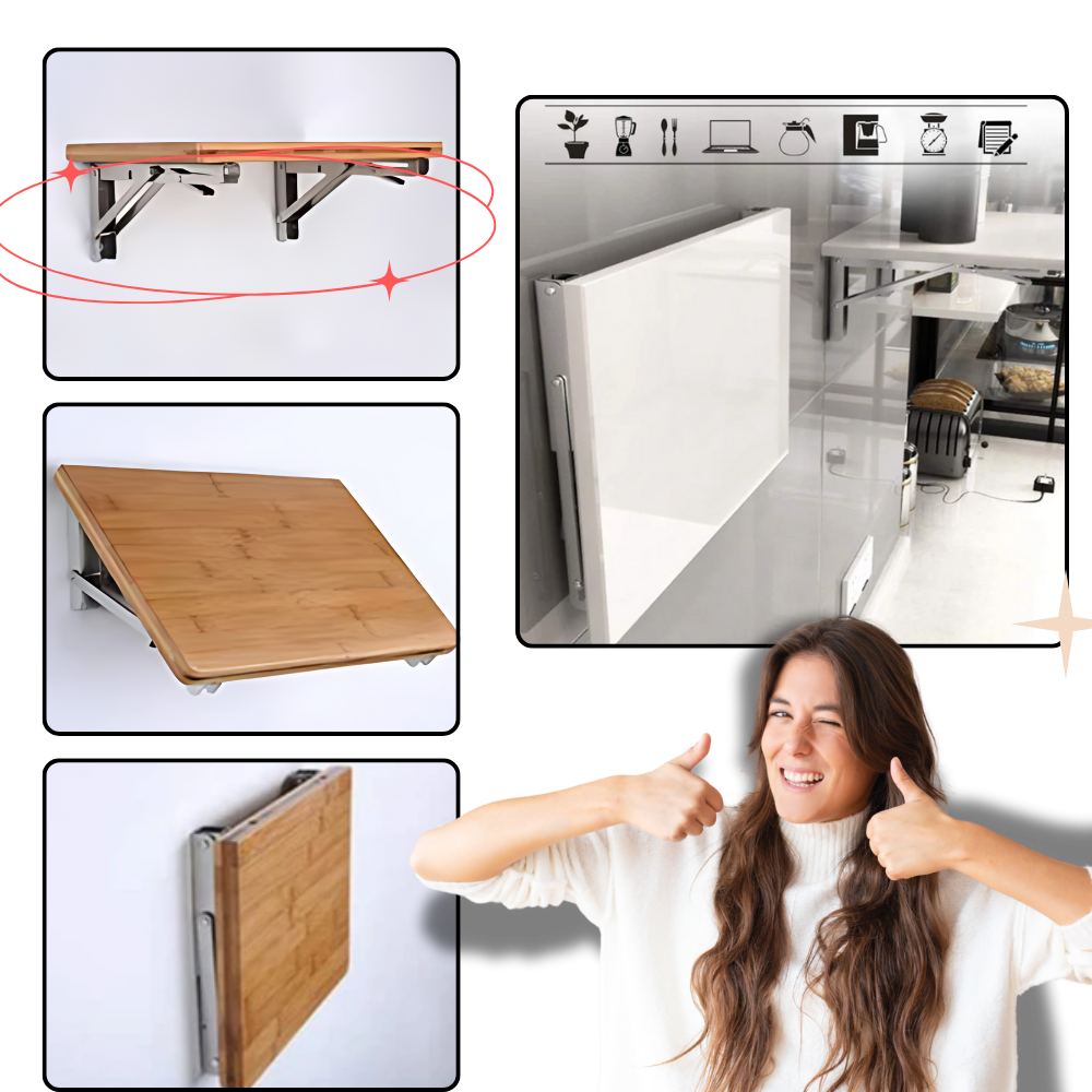 Elegantes soportes de pared para mesas plegables
- Ozerty