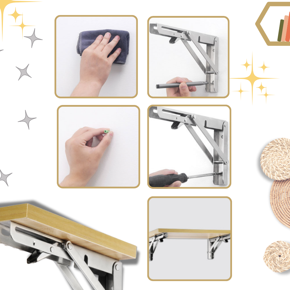 Elegantes soportes de pared para mesas plegables
- Ozerty