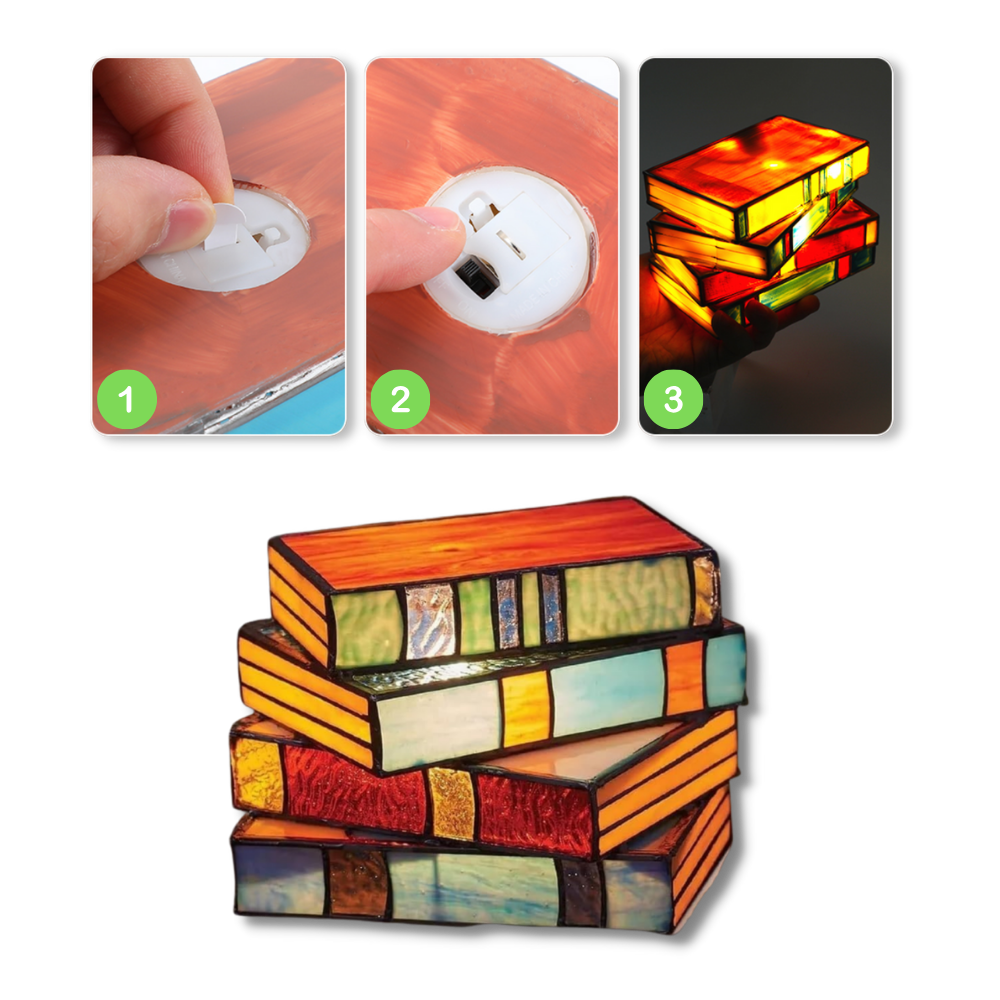 Lámpara atemporal con forma de libros apilados
- Ozerty