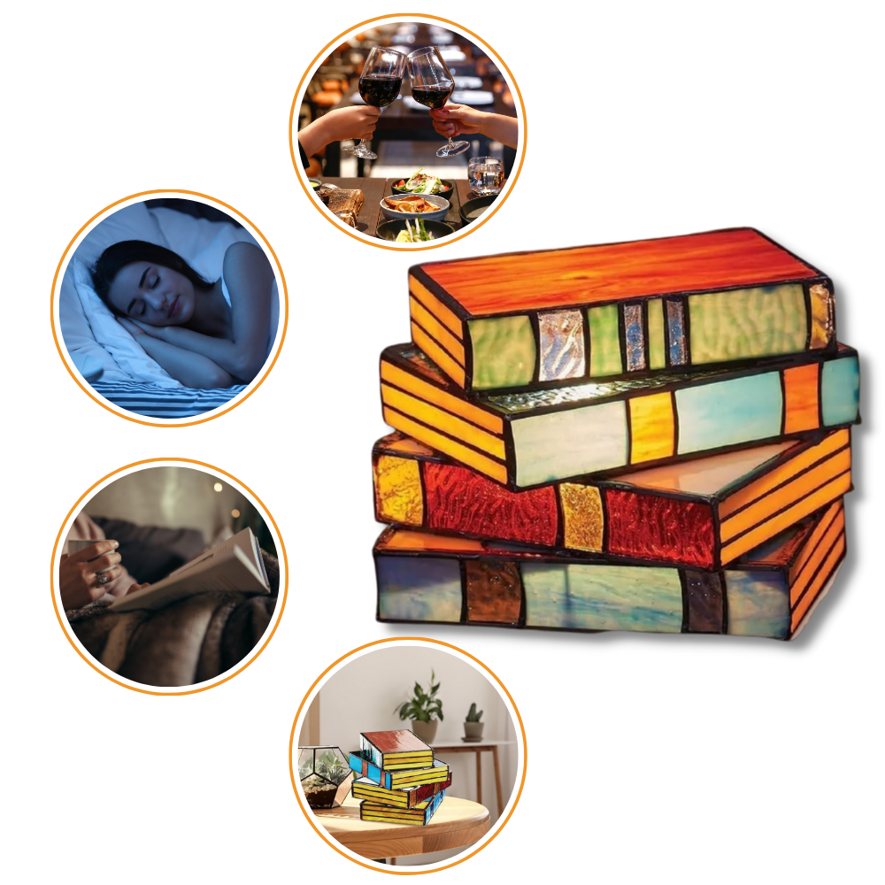 Lámpara atemporal con forma de libros apilados
- Ozerty