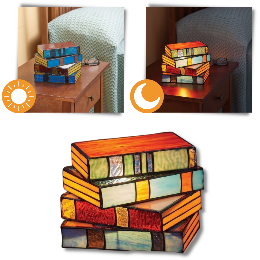 Lámpara atemporal con forma de libros apilados
- Ozerty