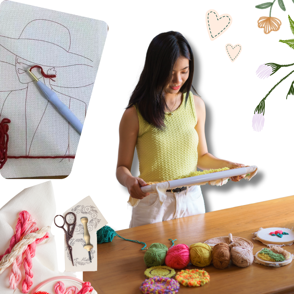 Kit de crochet con agujas e hilos - Ozerty