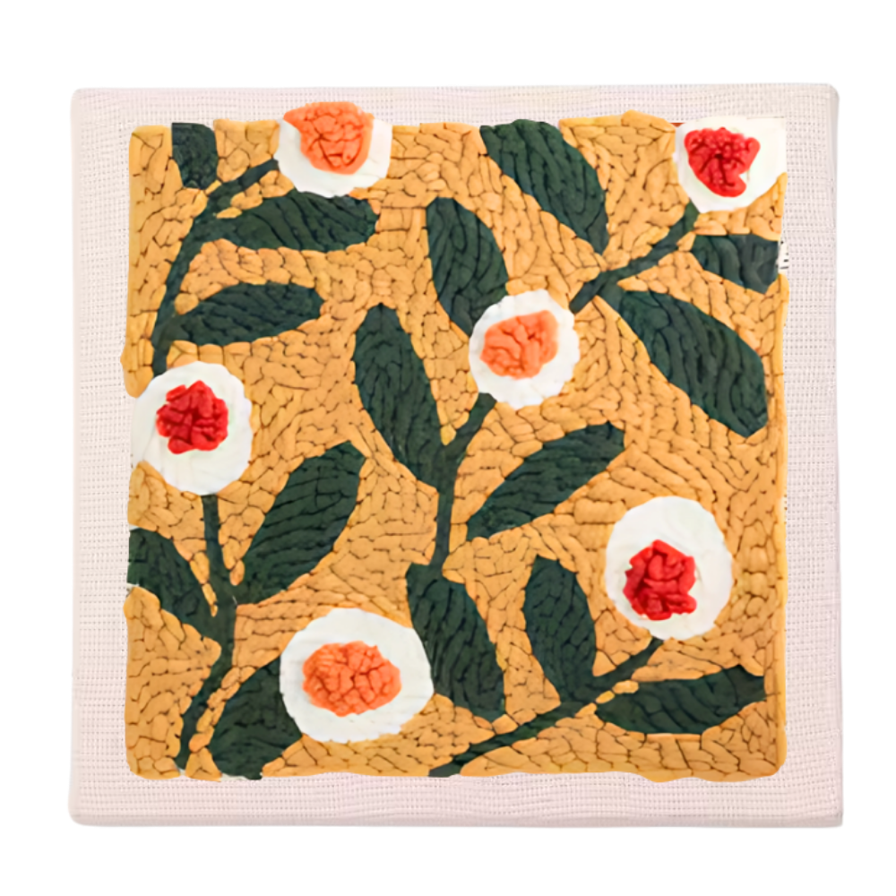 Kit de crochet con agujas e hilos -Kit floral - Ozerty