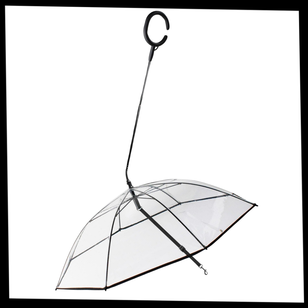 Paraguas transparente con correa para perros - Ozerty
