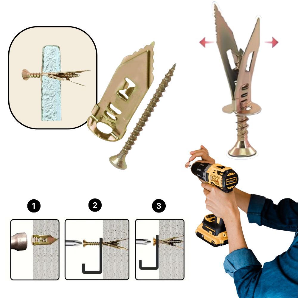 Kit de 18 tornillos de expansión para paredes - Ozerty