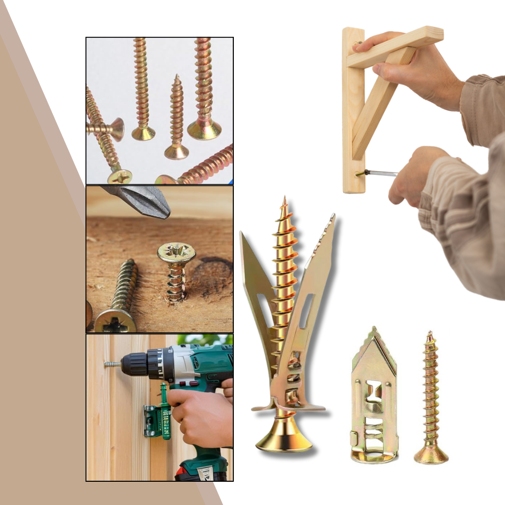 Kit de 18 tornillos de expansión para paredes - Ozerty