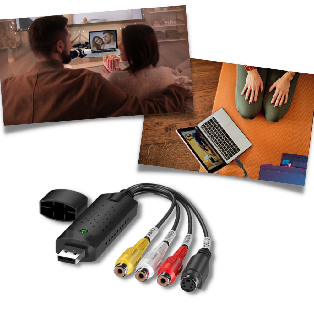 Adaptador de captura USB 2.0 para TV DVD VHS DVR
- Ozerty