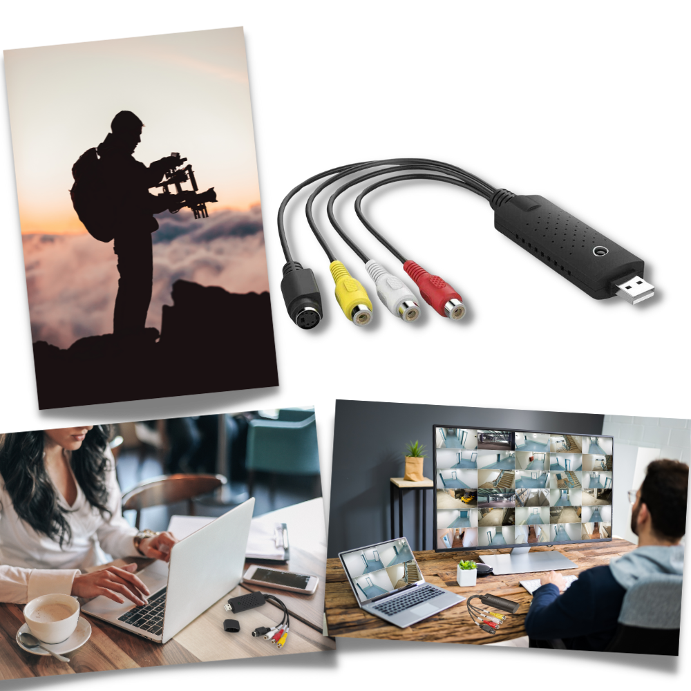 Adaptador de captura USB 2.0 para TV DVD VHS DVR
- Ozerty