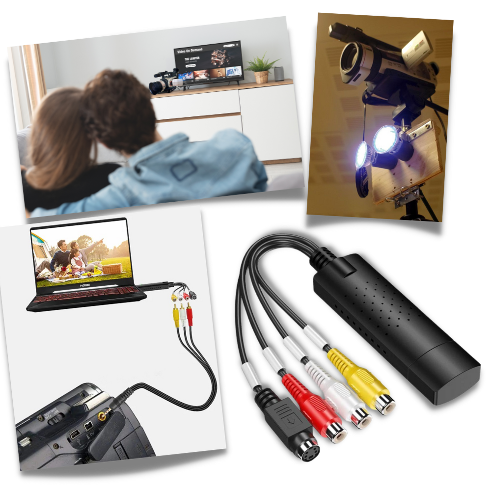 Adaptador de captura USB 2.0 para TV DVD VHS DVR
- Ozerty