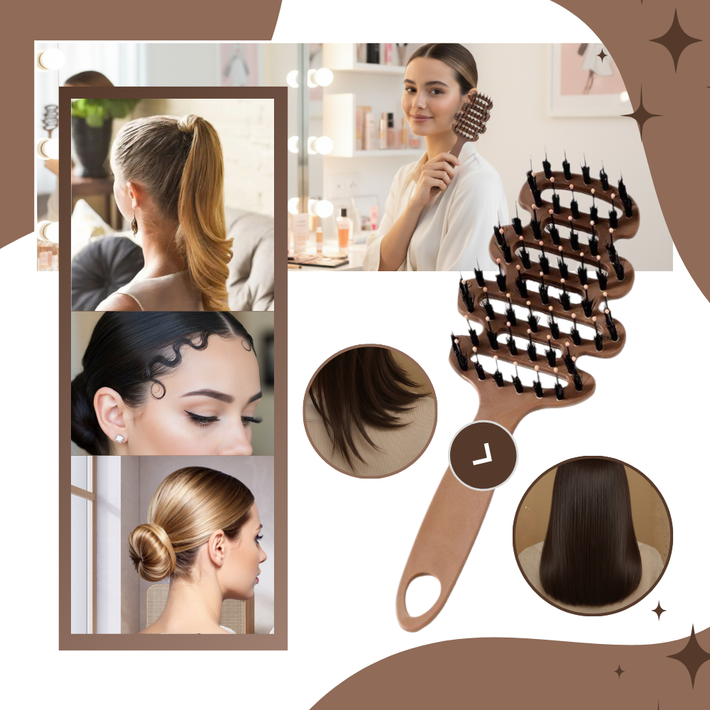 Cepillo voluminizador con cerdas de jabalí - Ozerty