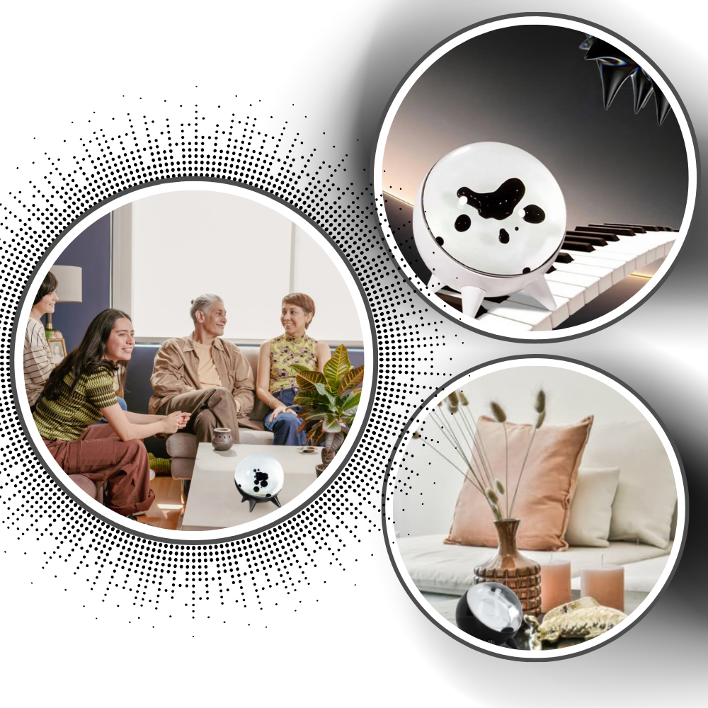 Altavoz magnético con ferrofluido bailarín y luz - Ozerty