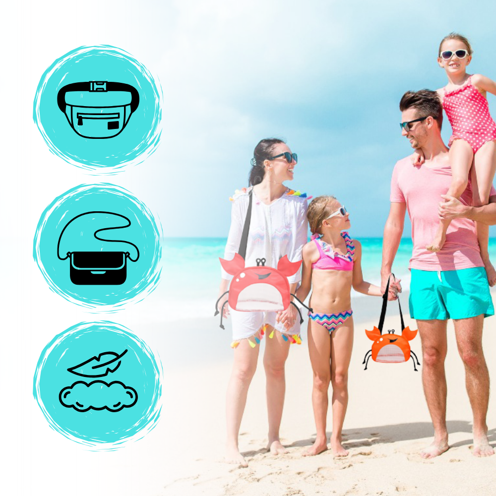 Bolsa infantil de playa impermeable con forma de cangrejo
- Ozerty