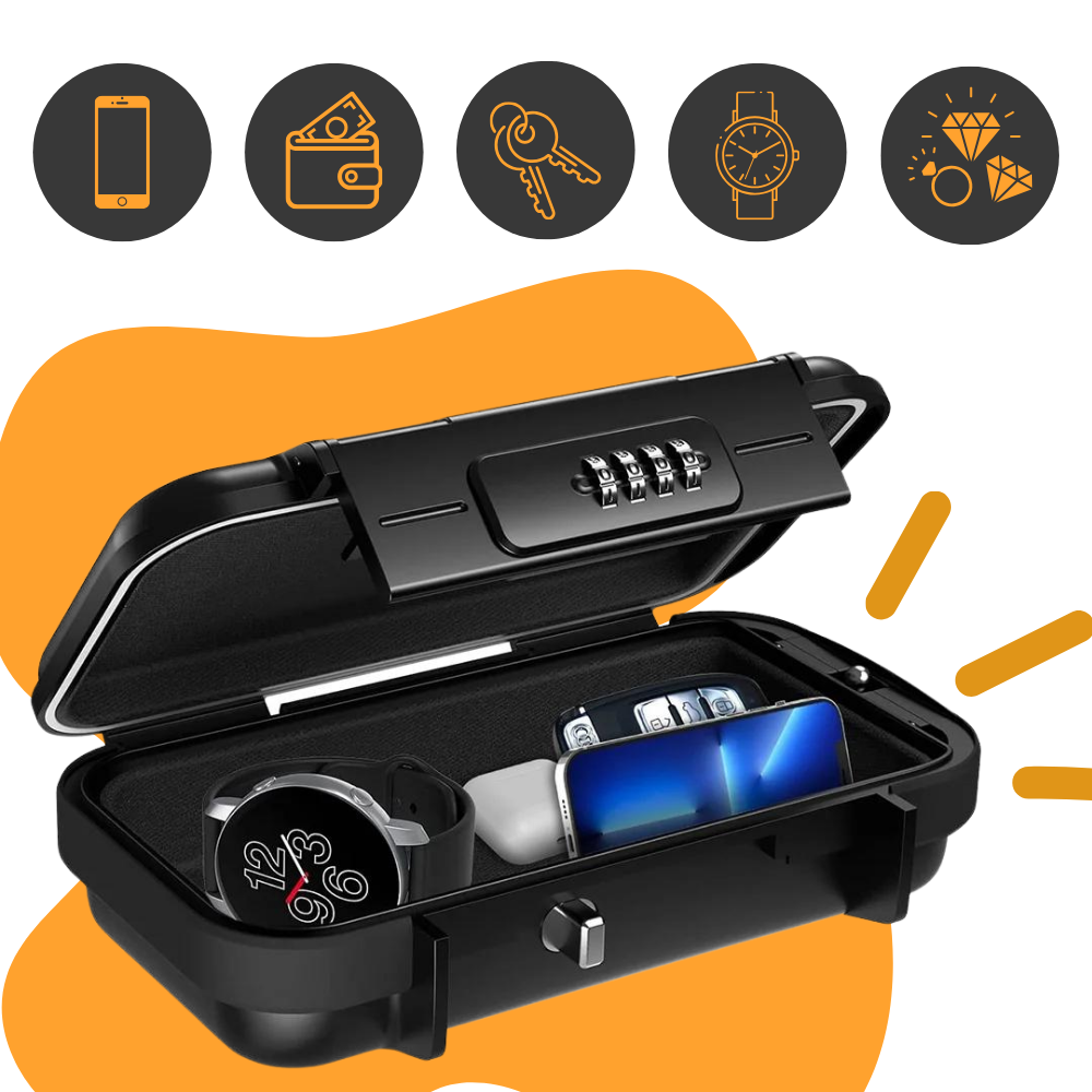 Caja de seguridad pequeña e impermeable con cerradura
- Ozerty