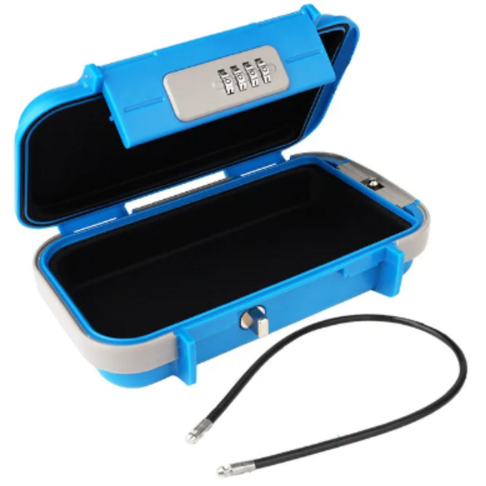 Caja de seguridad pequeña e impermeable con cerradura
-Azul - Ozerty