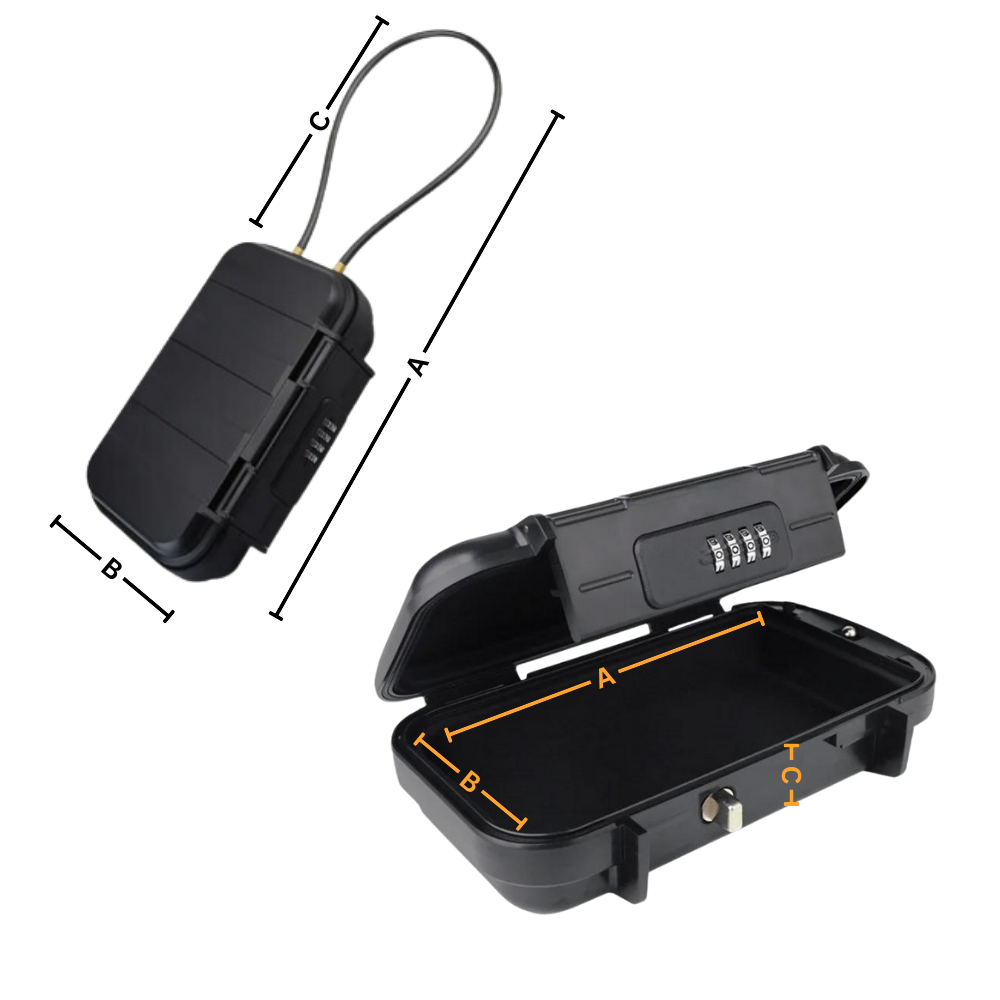 Caja de seguridad pequeña e impermeable con cerradura
- Ozerty