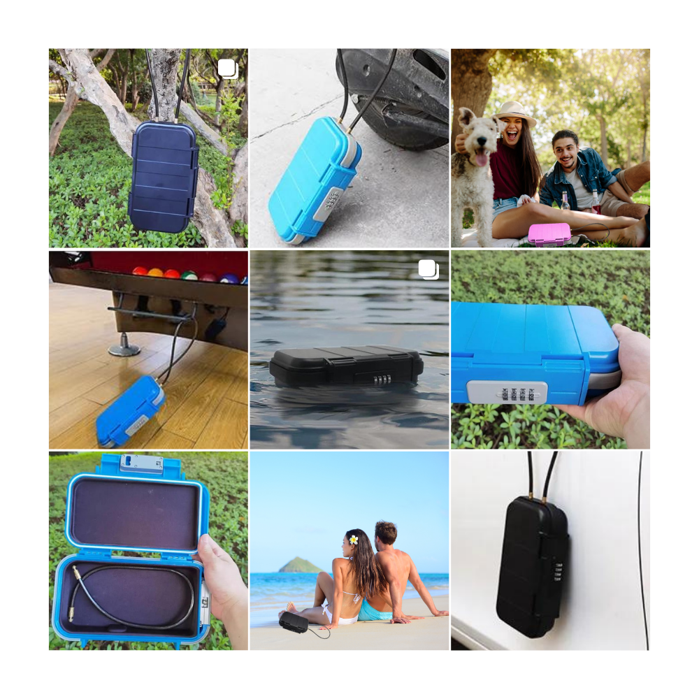 Caja de seguridad pequeña e impermeable con cerradura
- Ozerty