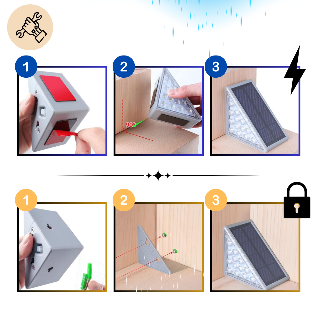 Lámparas de exterior con paneles solares
- Ozerty