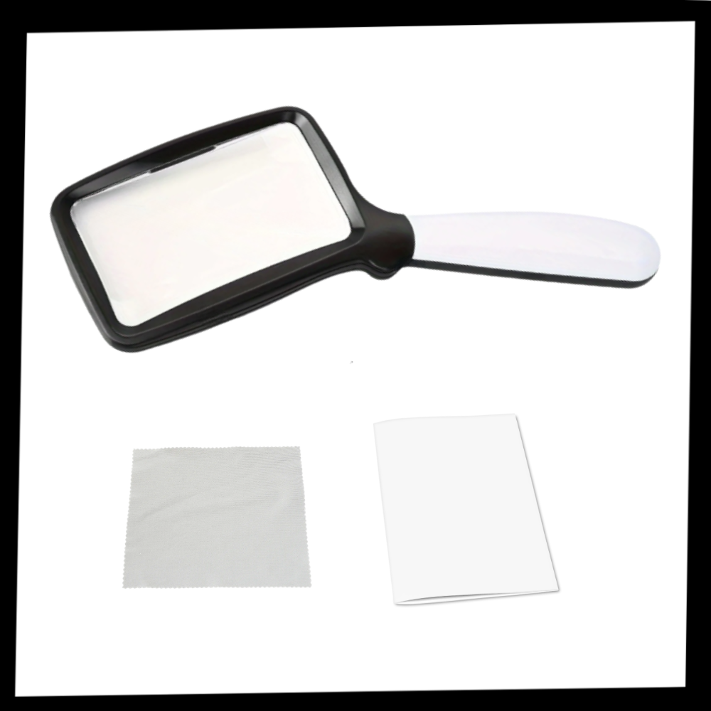 Lupa rectangular grande y luminosa para lectura - Ozerty