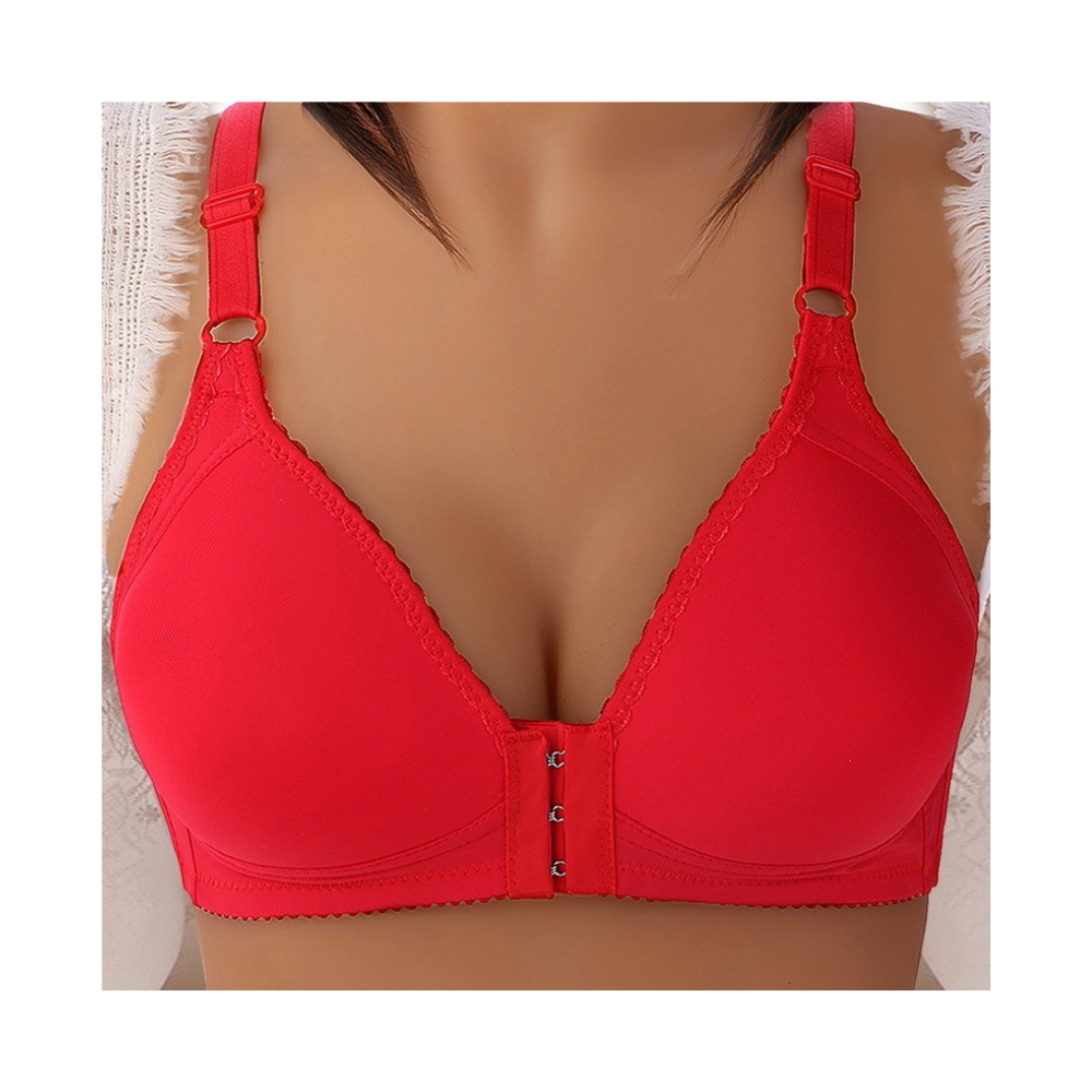 Sujetador push up sin aros para tallas grandes
-Coral Rojo Toque Suave - Ozerty