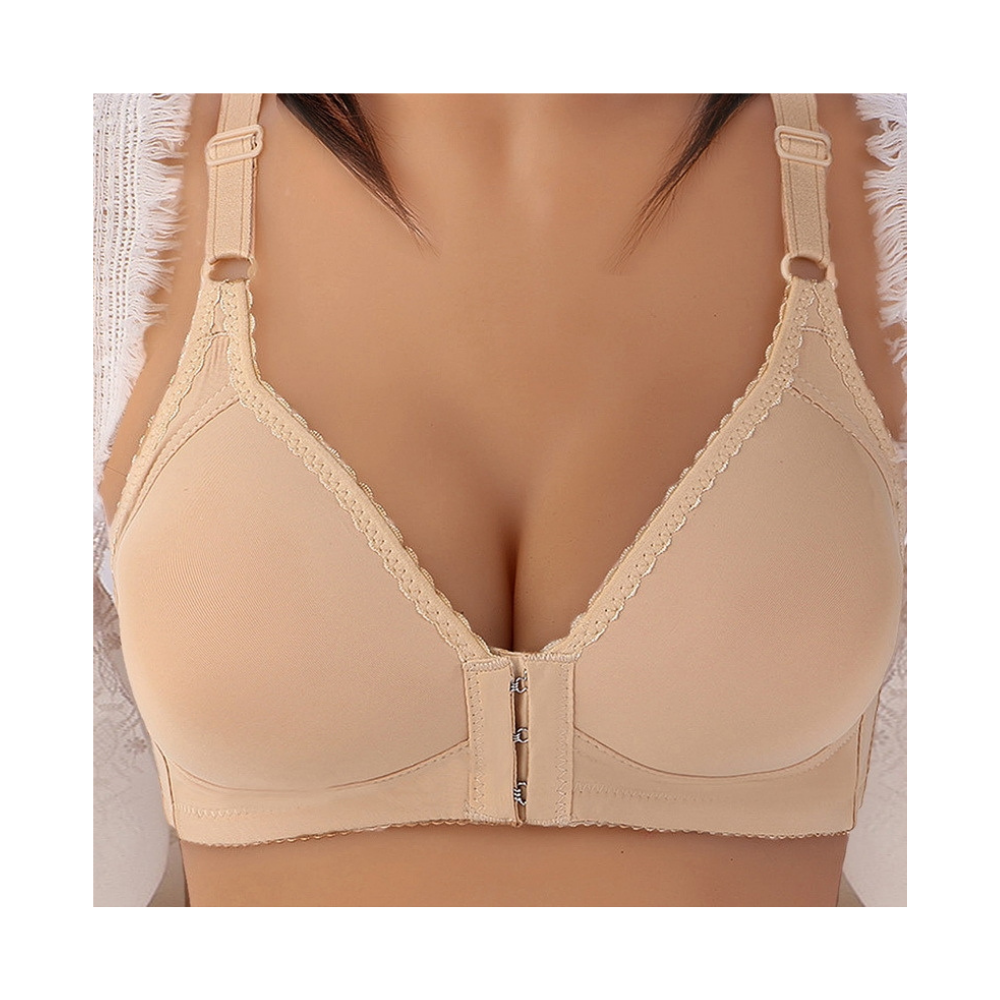 Sujetador push up sin aros para tallas grandes
-Beige tacto suave - Ozerty