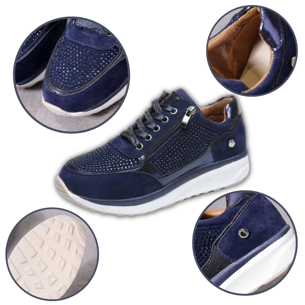 Zapatillas con cuña y cristales strass
- Ozerty