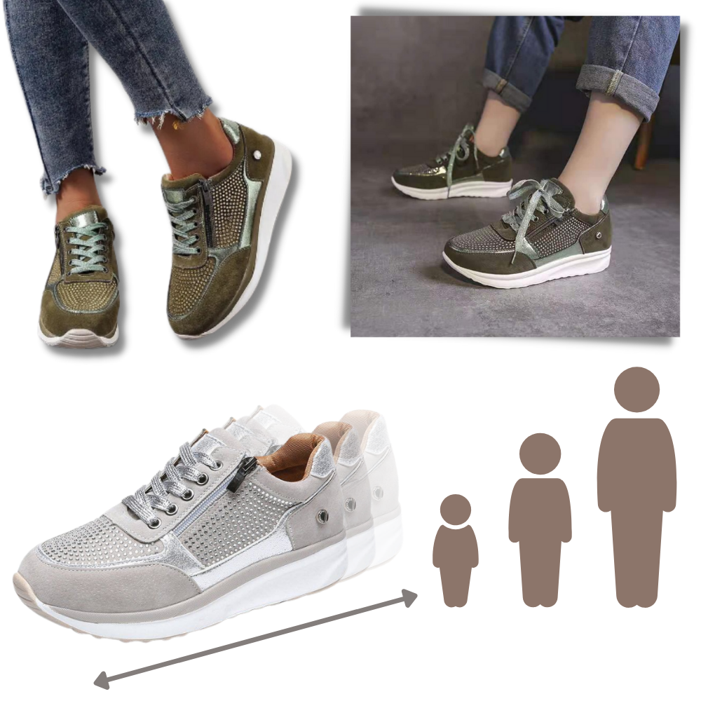 Zapatillas con cuña y cristales strass
- Ozerty