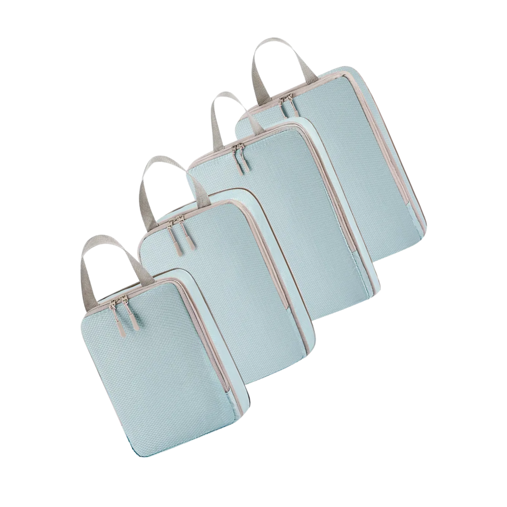 Set organizador de equipaje con cremallera -Azul - Ozerty