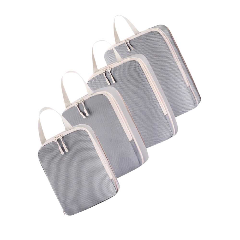 Set organizador de equipaje con cremallera -Gris - Ozerty