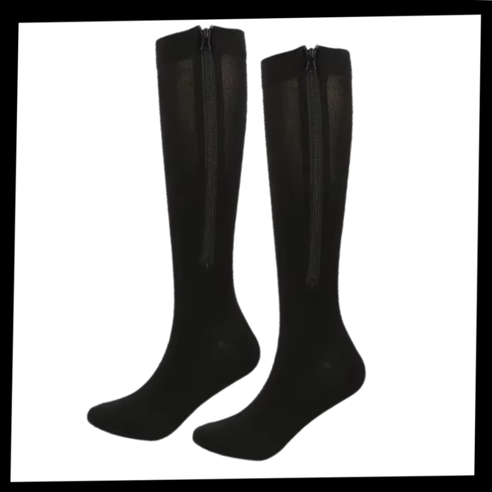 Calcetines de compresión hasta la rodilla con cremallera - Ozerty