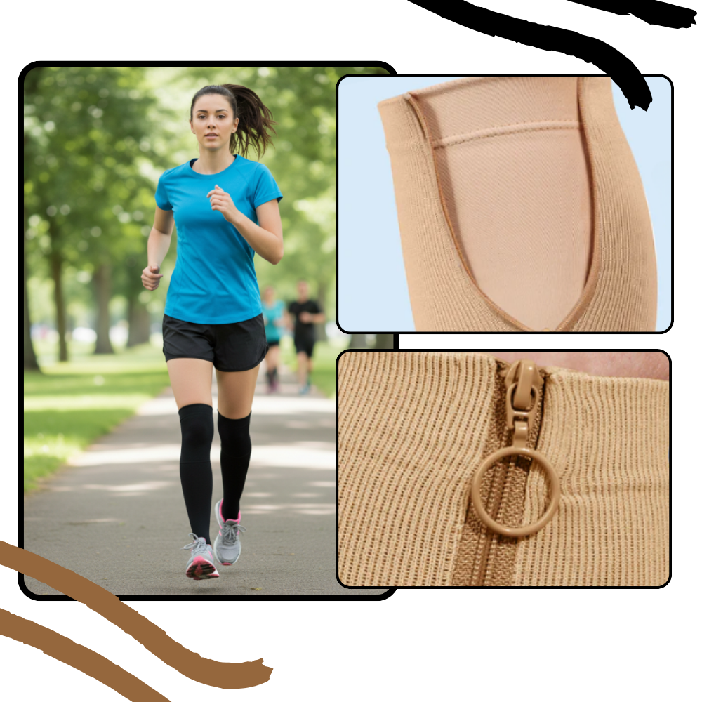 Calcetines de compresión hasta la rodilla con cremallera - Ozerty
