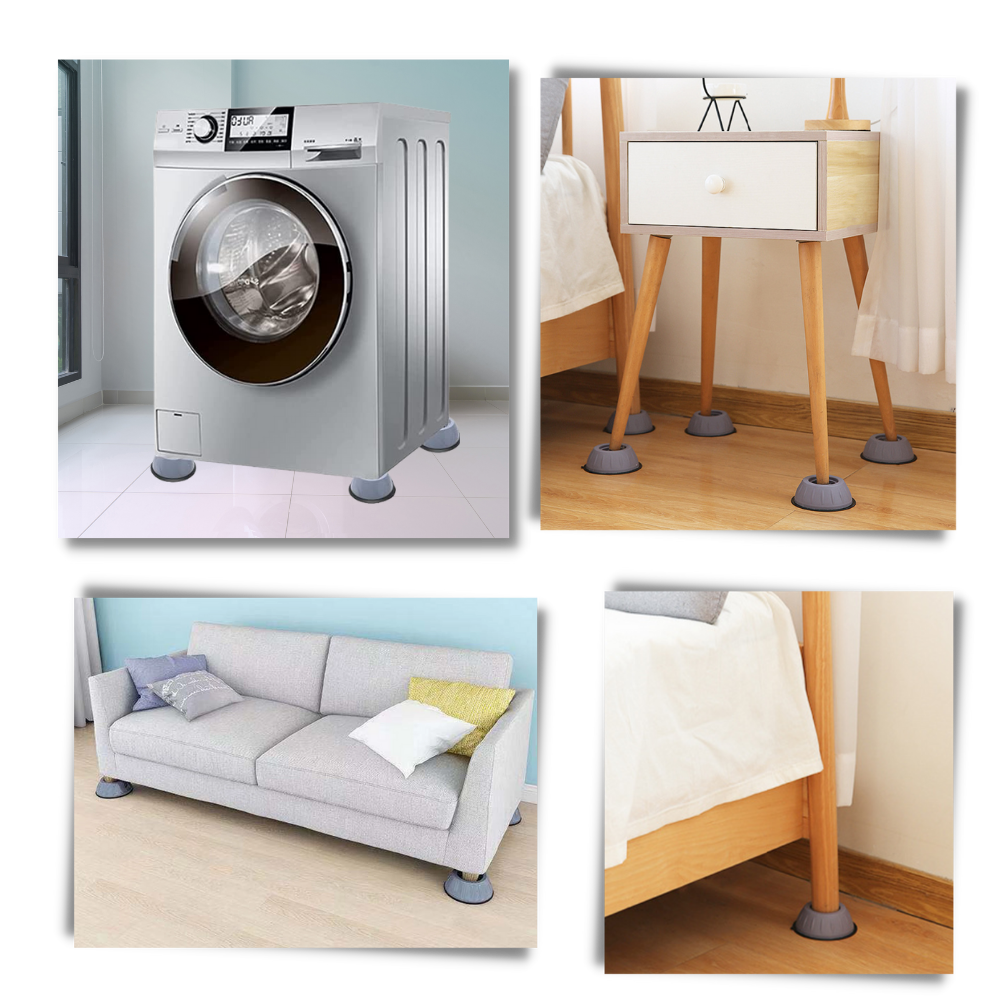 Paquete de 4 pies de goma antivibración - Ozerty