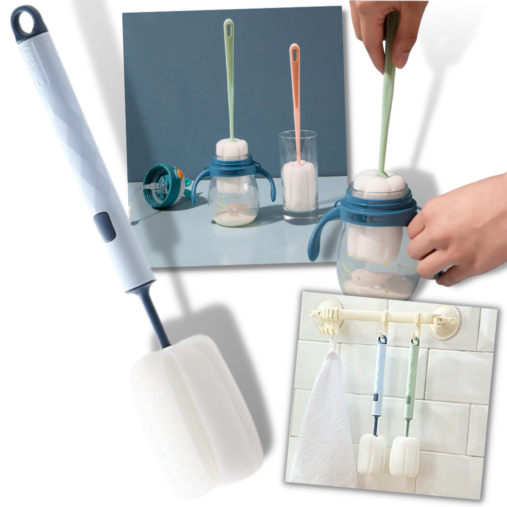 Cepillo con esponja para biberón - Ozerty